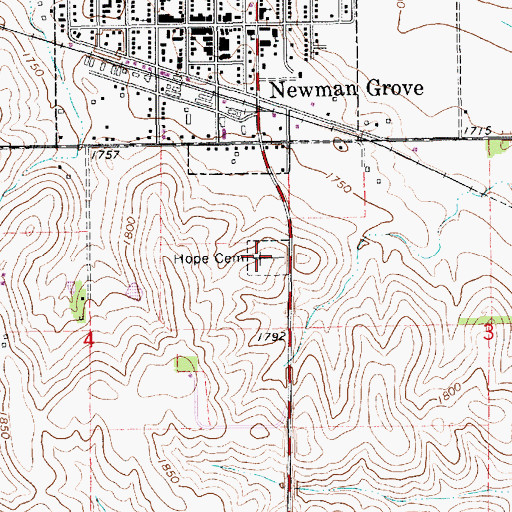 Topographic Map of Hope Cemetery, NE