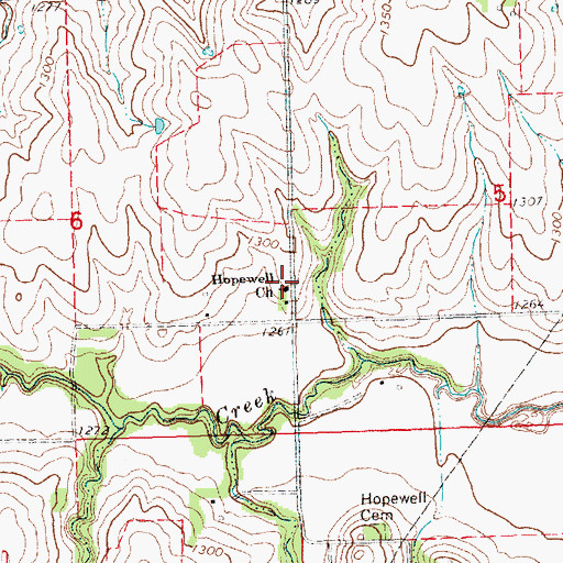 Topographic Map of Hopewell Cemetery, NE