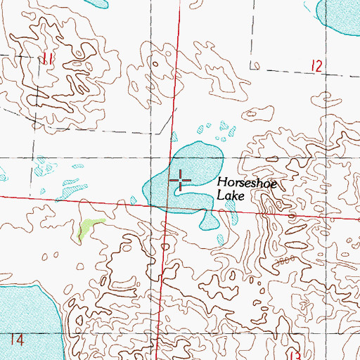 Topographic Map of Horseshoe Lake, NE