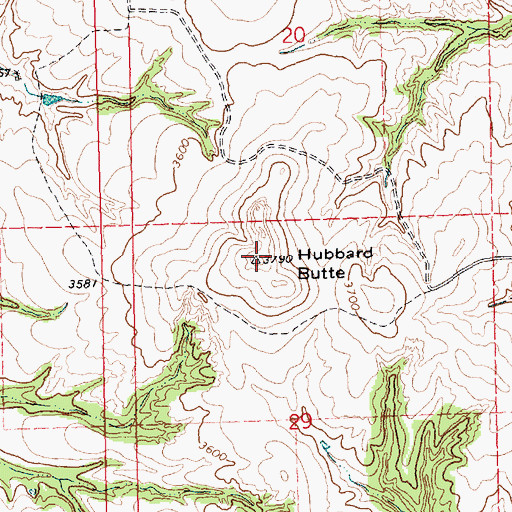 Topographic Map of Hubbard Butte, NE