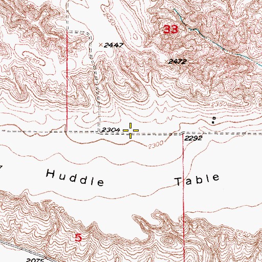 Topographic Map of Huddle Table, NE