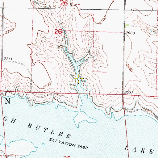 Topographic Map of Hugh Butler Lake, NE