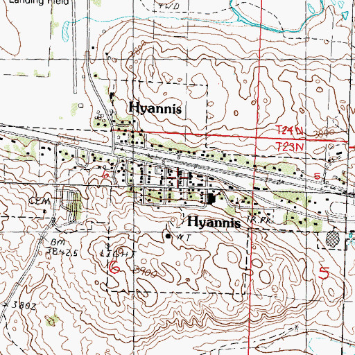 Topographic Map of Hyannis, NE
