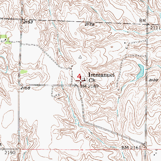 Topographic Map of Immanuel Church, NE