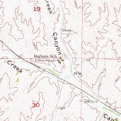 Topographic Map of Ingham School (historical), NE