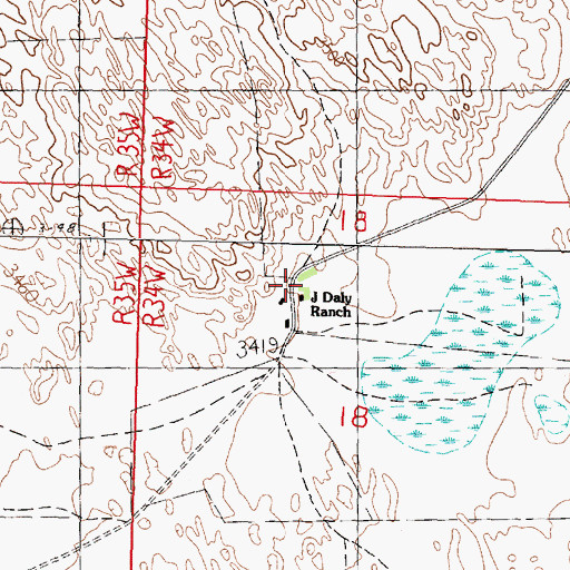 Topographic Map of J Daly Ranch, NE