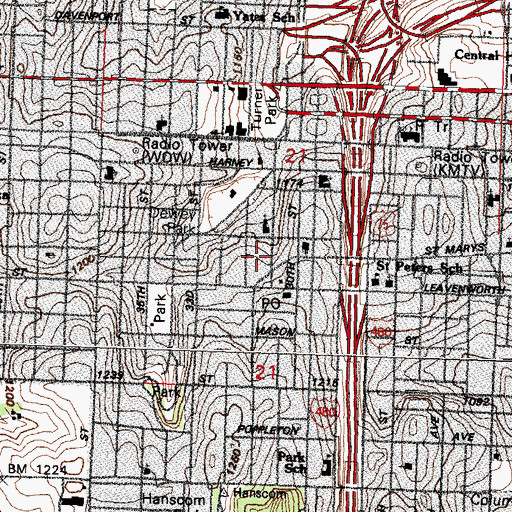Topographic Map of Jackson Elementary School, NE