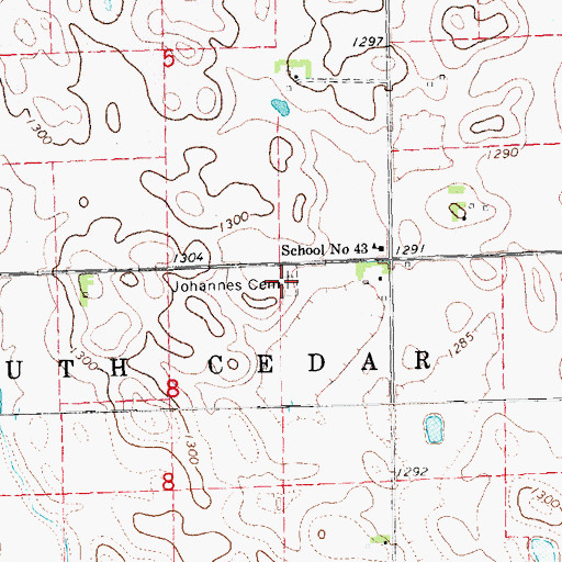 Topographic Map of Johannes Cemetery, NE