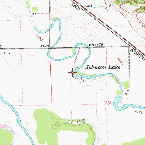 Topographic Map of Johnson Lake, NE