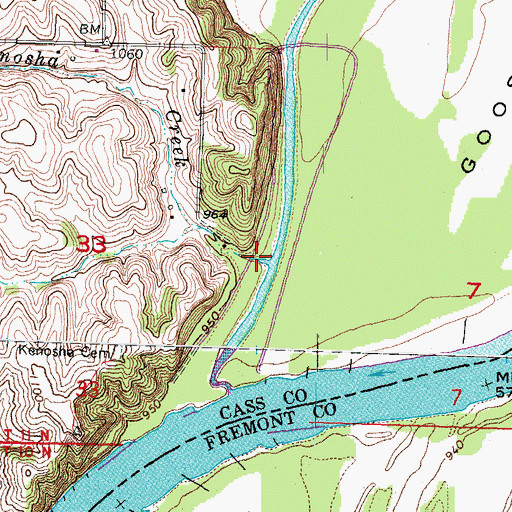 Topographic Map of Kenosha Creek, NE