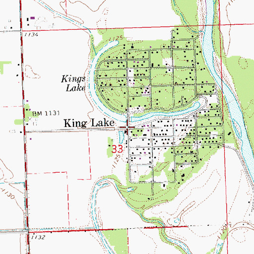 Topographic Map of King Lake, NE