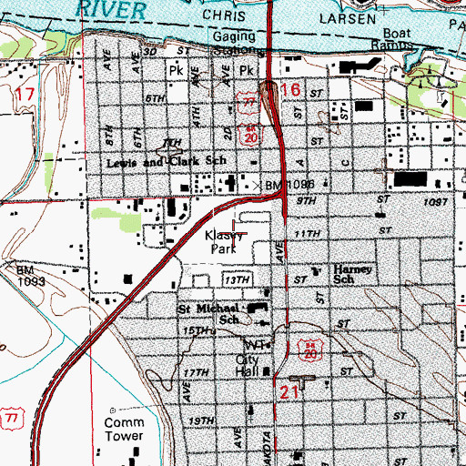 Topographic Map of Klasey Park, NE