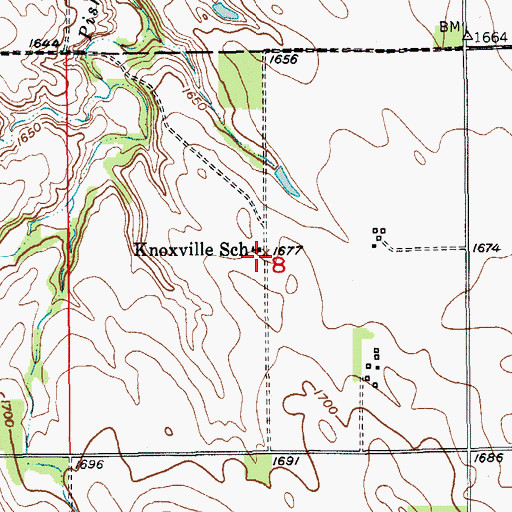 Topographic Map of Knoxville School, NE