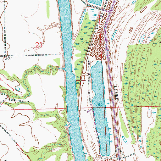 Topographic Map of Poplar Creek School (historical), AR