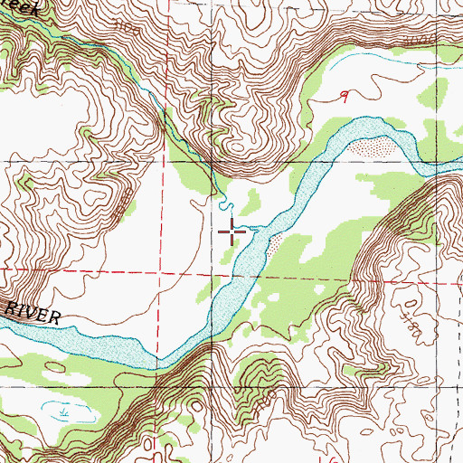 Topographic Map of Leander Creek, NE