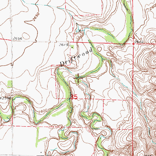 Topographic Map of Ledge Creek, NE