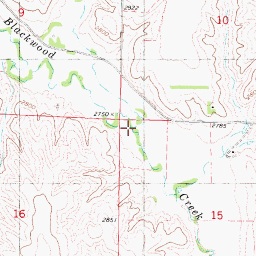 Topographic Map of Little Blackwood Creek, NE