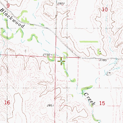 Topographic Map of Little Blackwood Creek, NE