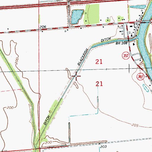 Topographic Map of Blackfish Ditch, AR