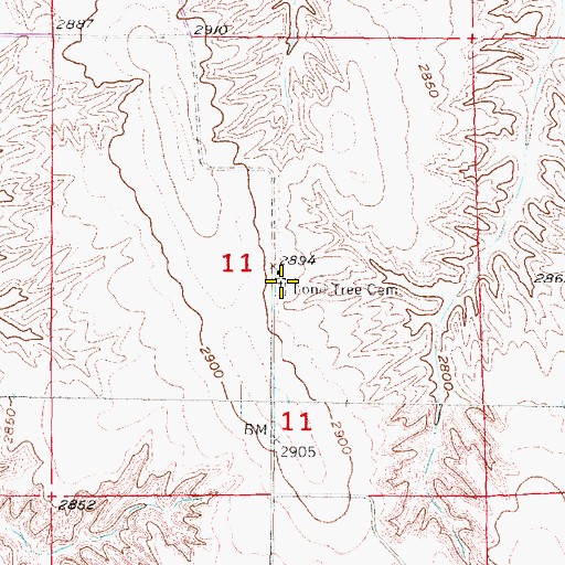 Topographic Map of Lone Tree Cemetery, NE
