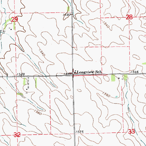 Topographic Map of Longview School, NE