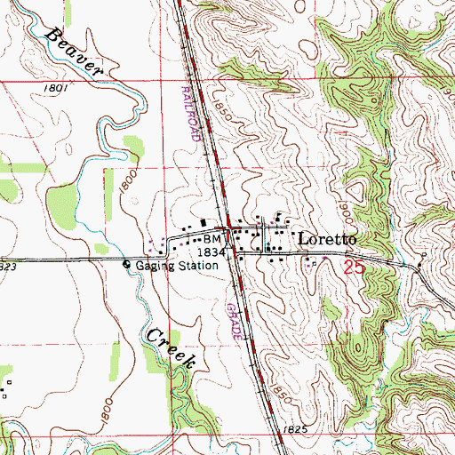 Topographic Map of Loretto, NE