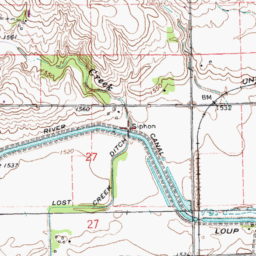 Topographic Map of Lost Creek, NE