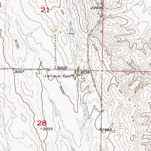 Topographic Map of Lutheran Cemetery, NE