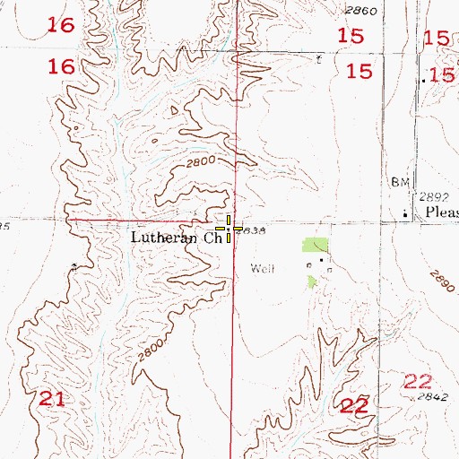 Topographic Map of Lutheran Church, NE