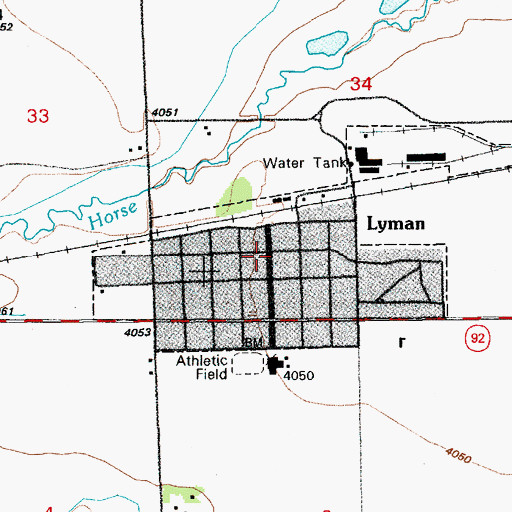 Topographic Map of Lyman, NE
