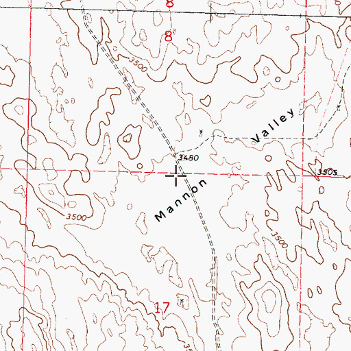 Topographic Map of Mannon Valley, NE