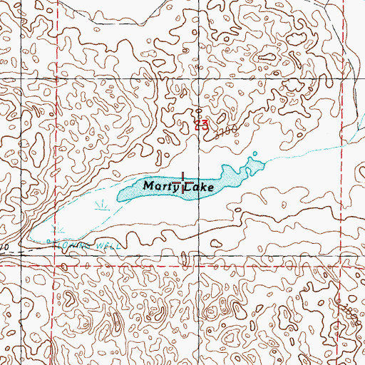 Topographic Map of Marty Lake, NE
