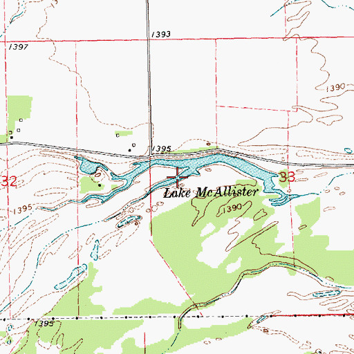 Topographic Map of Lake McAllister, NE