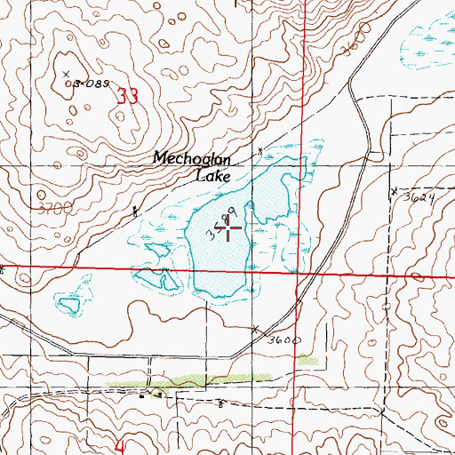 Topographic Map of Mechoglan Lake, NE