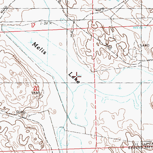 Topographic Map of Melis Lake, NE