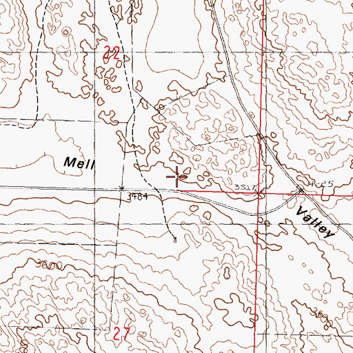 Topographic Map of Mell Valley, NE