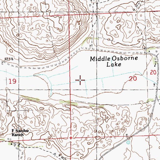 Topographic Map of Middle Osborne Lake, NE