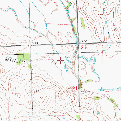 Topographic Map of Millville Creek, NE