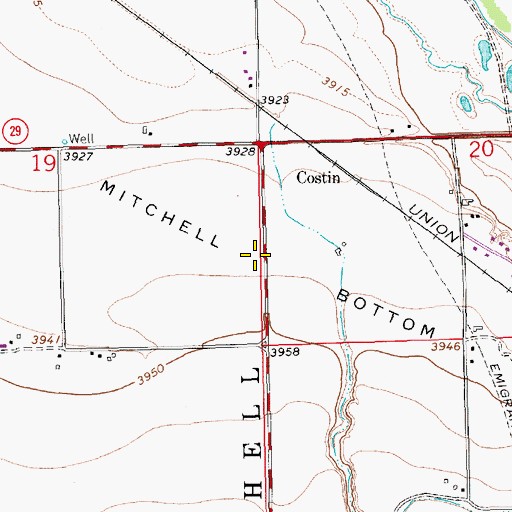 Topographic Map of Mitchell Bottom, NE