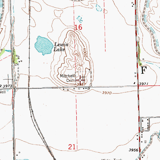 Topographic Map of Mitchell Cemetery, NE
