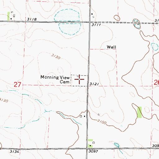 Topographic Map of Morning View Cemetery, NE