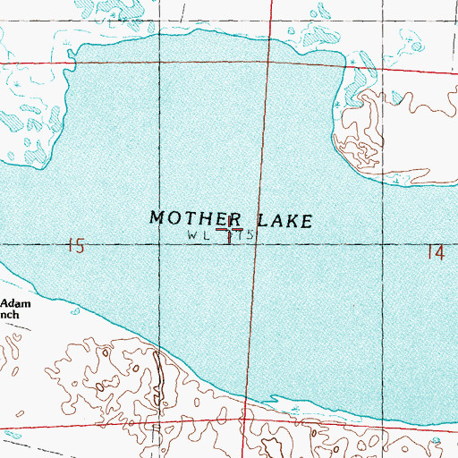 Topographic Map of Mother Lake, NE