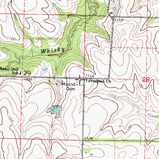 Topographic Map of Mound Cemetery, NE