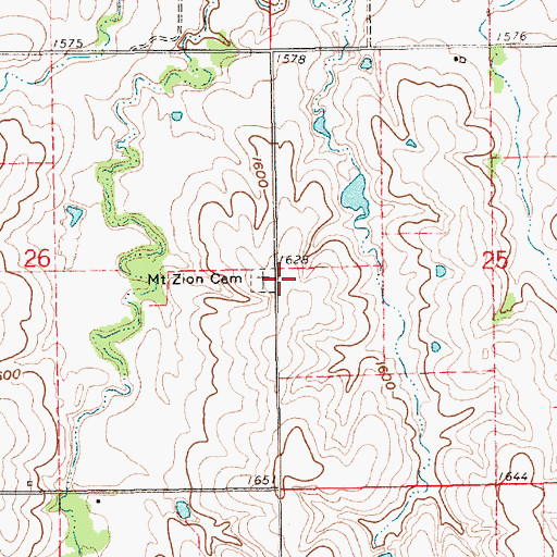 Topographic Map of Mount Zion Cemetery, NE