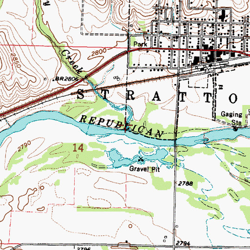 Topographic Map of Muddy Creek, NE