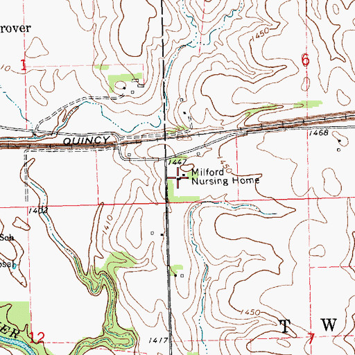 Topographic Map of Southeast Community College - Milford Campus, NE