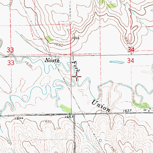 Topographic Map of North Fork Union Creek, NE