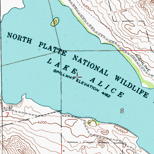 Topographic Map of North Platte National Wildlife Refuge, NE