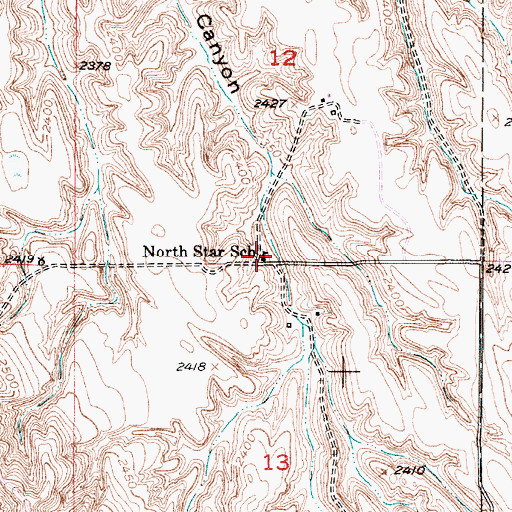 Topographic Map of North Star School (historical), NE