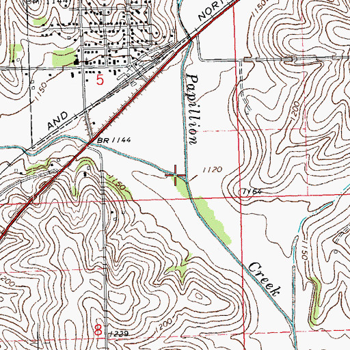 Topographic Map of Northwest Branch Big Papillion Creek, NE